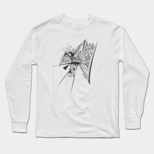 Wall Unique Black White Abstract Art Long Sleeve T-Shirt